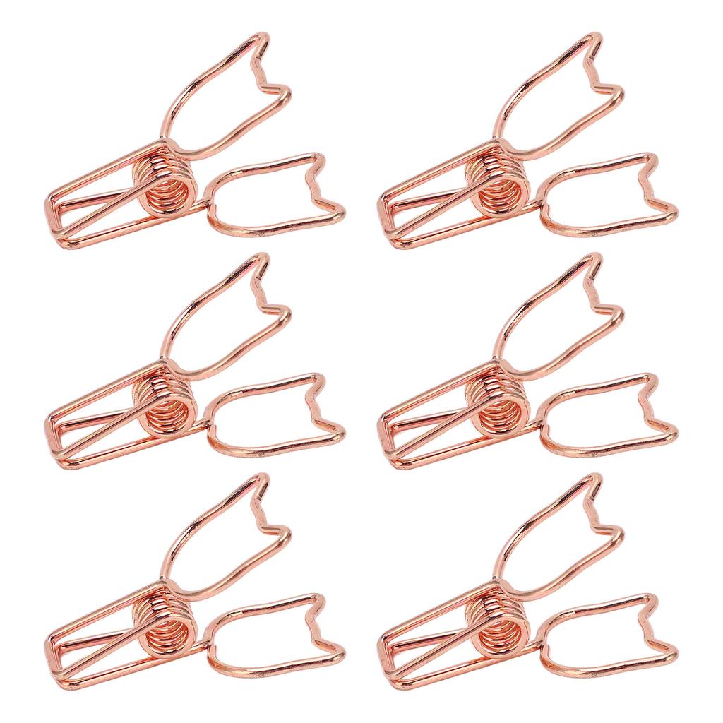 100pcs Clips Cute Cartoon Cat Shape Metal Hollowed Tail Clips Paper Clamps Supplies