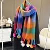 New Men Women Cashmere Scarf Shawl Thicked Warm Blanket Colorful Plaid Long Tassels Soft Shawls Neck Wraps Pashmina Scarves