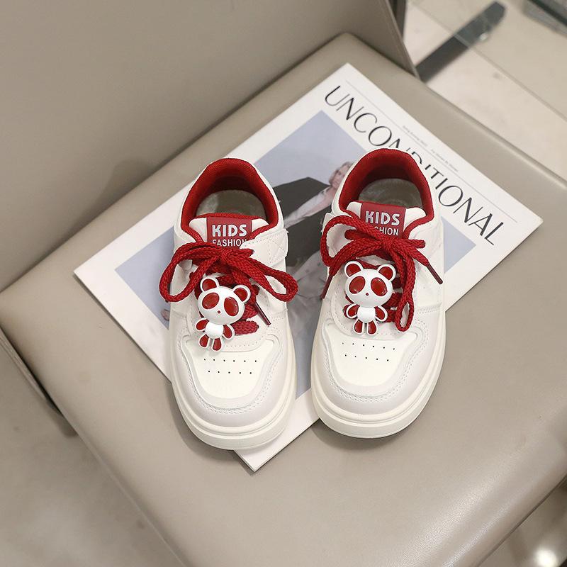 2025 New Children's Little White Shoes Girls' Students Comfortable Sports Board Shoes Boys' Versatile Lightweight Casual Shoes Tide