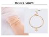 Cazador Stainless Steel Animal Dog Cat Paw Footprint Bracelets for Women Double Chain Bracelets Jewelry Wedding Birthday Gift