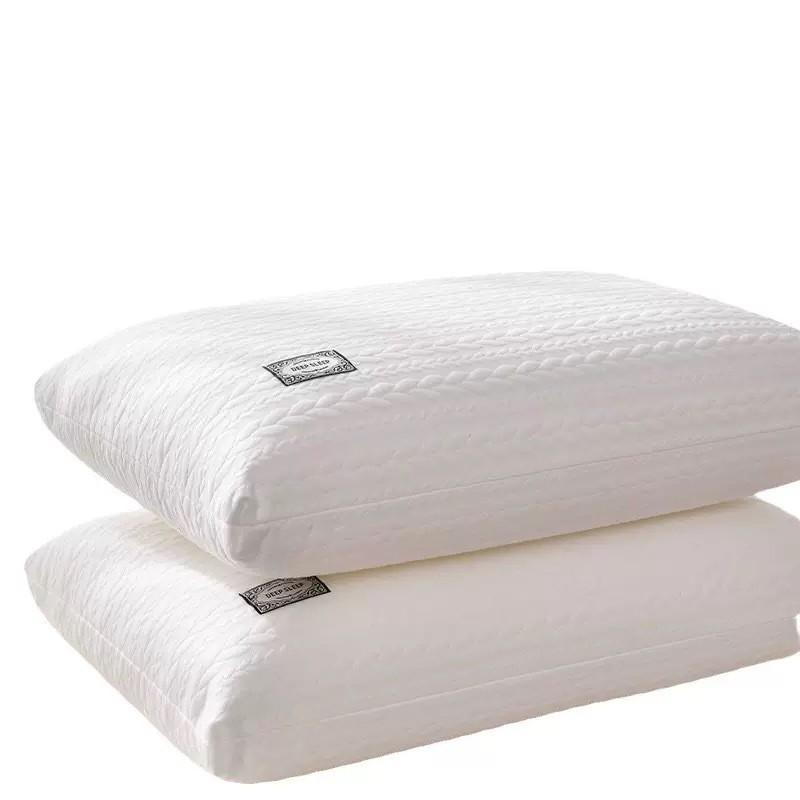 Memory Foam Alternative Pillow With Knitted Cable 9-Hole Hollow Fiber Fill Neck Support Adult Single Use