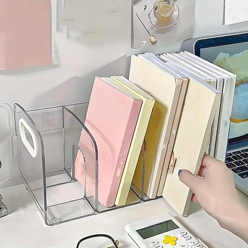 Organizador de Mesa Elegante em Acrílico Transparente para Material de Escritório - Material PP Durável Porta-Arquivos de Mesa Transparente e Estante