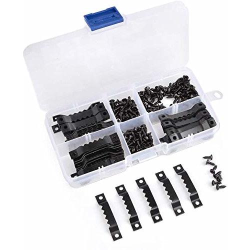 TIMESETL 100Pcs Wall Hooks, Picture Frame Hanging Hardware, Teeth Hangers, Hooks for Frames, Photos, and Paintings, Hanging Hardware for Framing, with