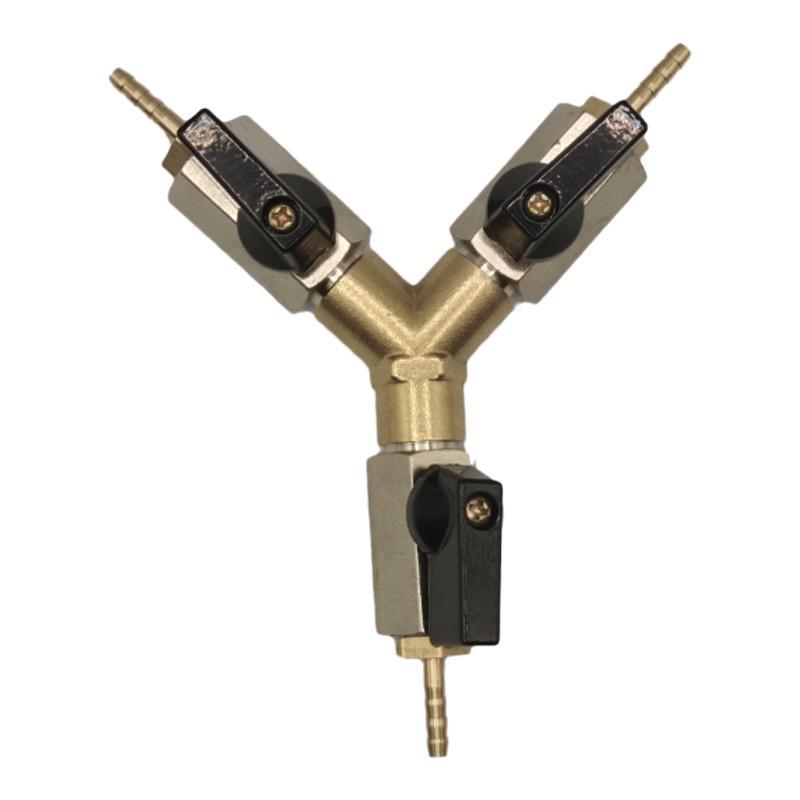 Brass Push-to-Connect Ball Valve Reducing Tee for Water Pipes (Sizes: 6/8/10/12/14/16mm)