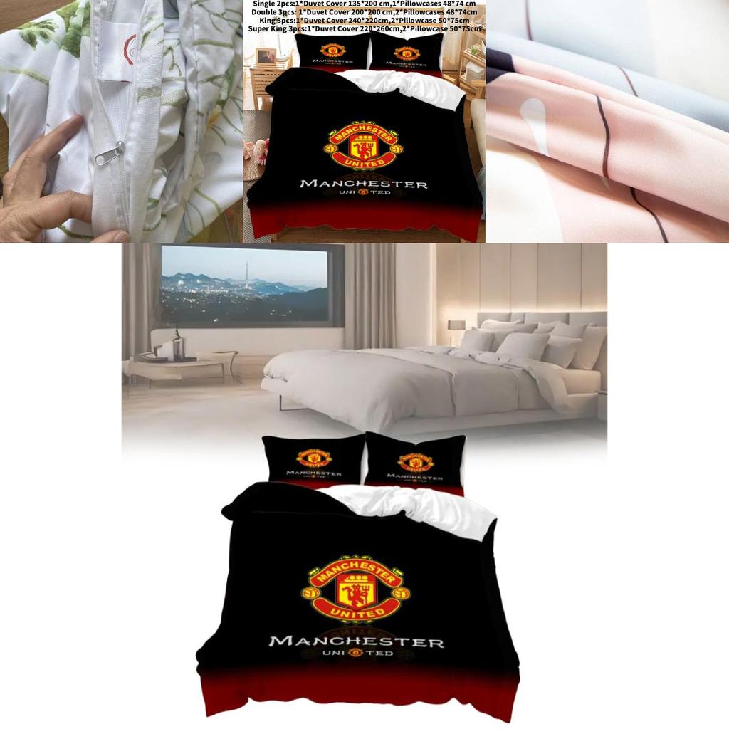 Povlečení Manchester United s měkkou polyesterovou látkou pro fanoušky, dekorace do ložnice