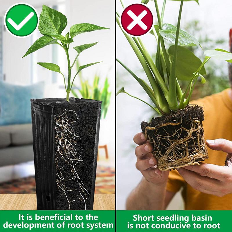 Tall Nursery Pots 20Pcs Tall Seedling Flower Plant Container Tall Plant Bags Container Starting Pots Flower Pot Container Bonsai