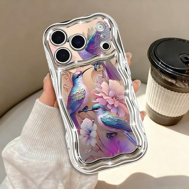 Butterfly Flowers Print Phone Case For iPhone 17 Pro Max Air 16e 16 15 14 13 Pro Max 12 11 Shockproof Luxury Plating TPU Cover