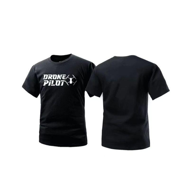 Summer Aerial Drone Enthusiasts Tactical Printing T-shirt Men's and Women's Cotton Short-sleeved Top Outdoor Training Casual Top