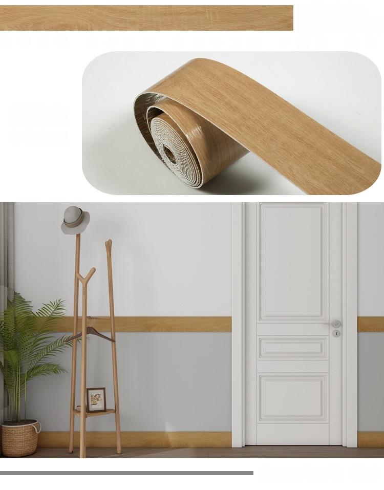 1PC 5m/196.85inch Marble Self-adhesive Border Floor Stickers for Living Room Skirting Line Waterproof Waist Line