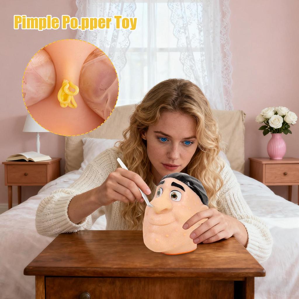 Pimple Popping Toy Realistic Skin Zit Picking Fidget Toys Sensory Activities Funny for Teens Adults Students Office Home Desk