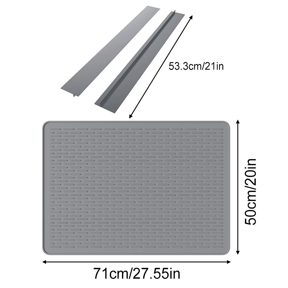 Black Silicone Dish Drying Mat Silicone Stove Top Protector Cooktop Cover Foldable Mat Moisture-Resistant Design