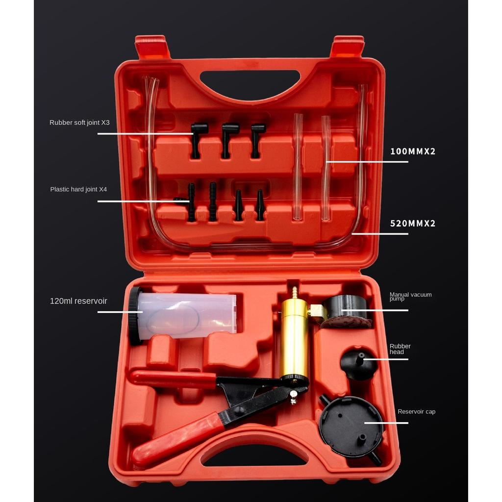 Multifunctional Car Vacuum Pump Tester, Handbrake Fluid Discharge Tool, 0~30inHg 0~760mmHg (kPa)Can Easily Empty The Car Brake,Universally.