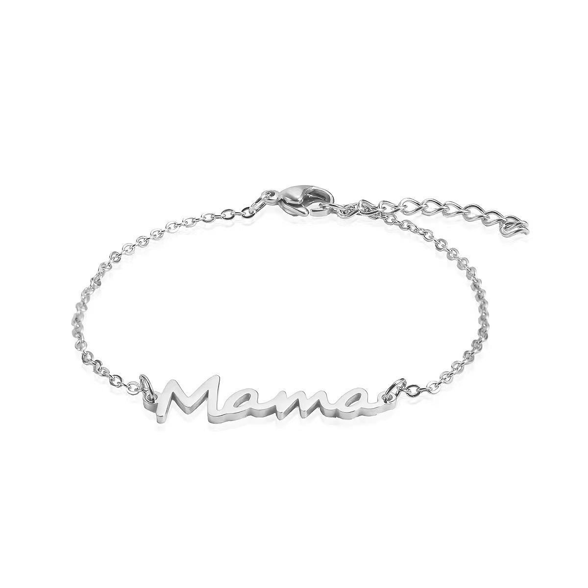

European & American Creative Stainless Steel Mama Letter Pendant Necklace for Mother s Day