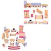 1/12 Scale Doll House Simulation Wood Desk Furniture Set for Living Scene Decor Pretend play