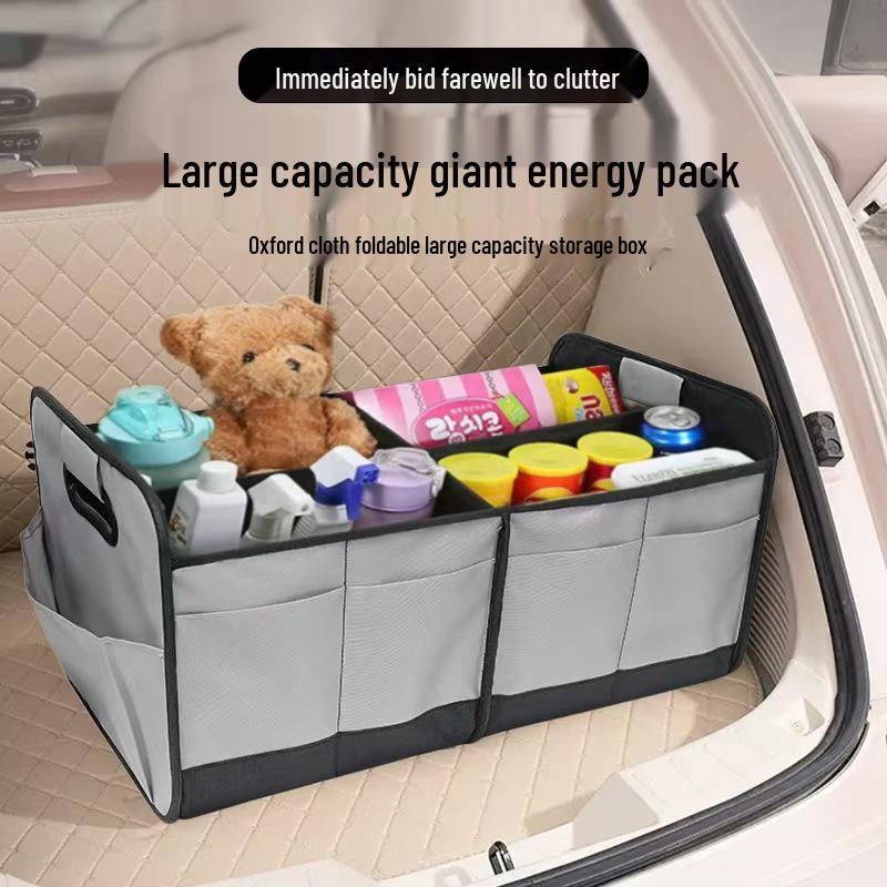 Multifunctional Foldable Oxford Cloth Car Trunk Storage Box with Handles