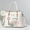 Women Embroidery Lotus Pattern Shoulder Bag Large Capacity Tote Handbag