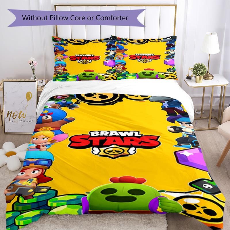 Brawl Stars Bedding Set Perfect for Bedrooms Machine Washable Perfect Gift for Friends Family