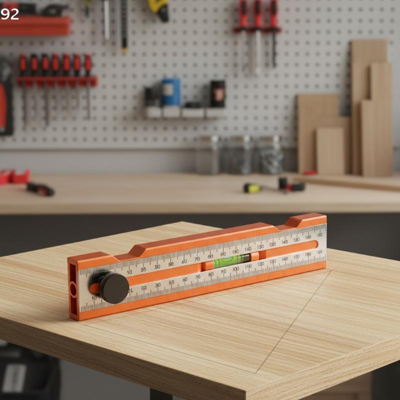 Adjustable Multi Angle Ruler Protractor with Depth Gauge for Woodworking Leveling Posit