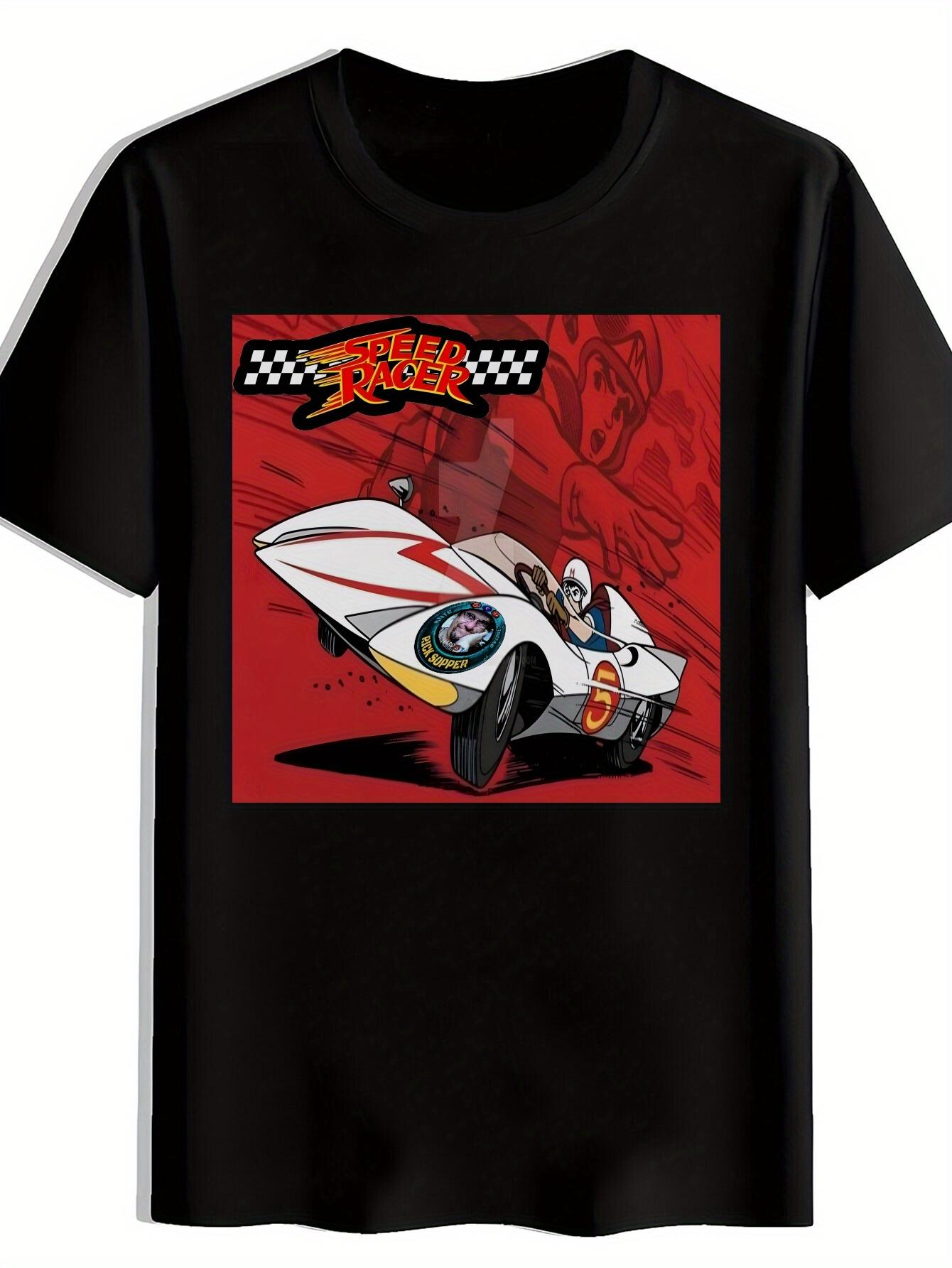 T-shirt A Vintage Cartoon Character Speed Racer Graphic Featuring SPEED RACER And Mach 5 XXXL