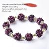 Buyee Natural Garnet Bracelet Small Round Loose Stone Bracelets Wine Red Gem Bead Charm Bracelet for Women Fashion Fine Jewelry