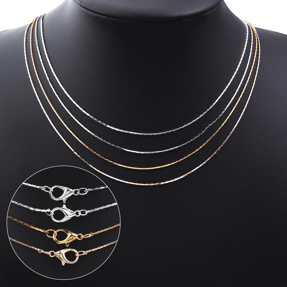 6pcs/lot 41cm Metal Copper Link Chain With Alloy Lobster Clasp for DIY Jewelry Making Handmade Necklace Accessories Wholesale