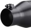 4" Inlet 5" Outlet 12" Long Angle Cut Rolled Bolt-On Exhaust Tip Tail Pipe Black