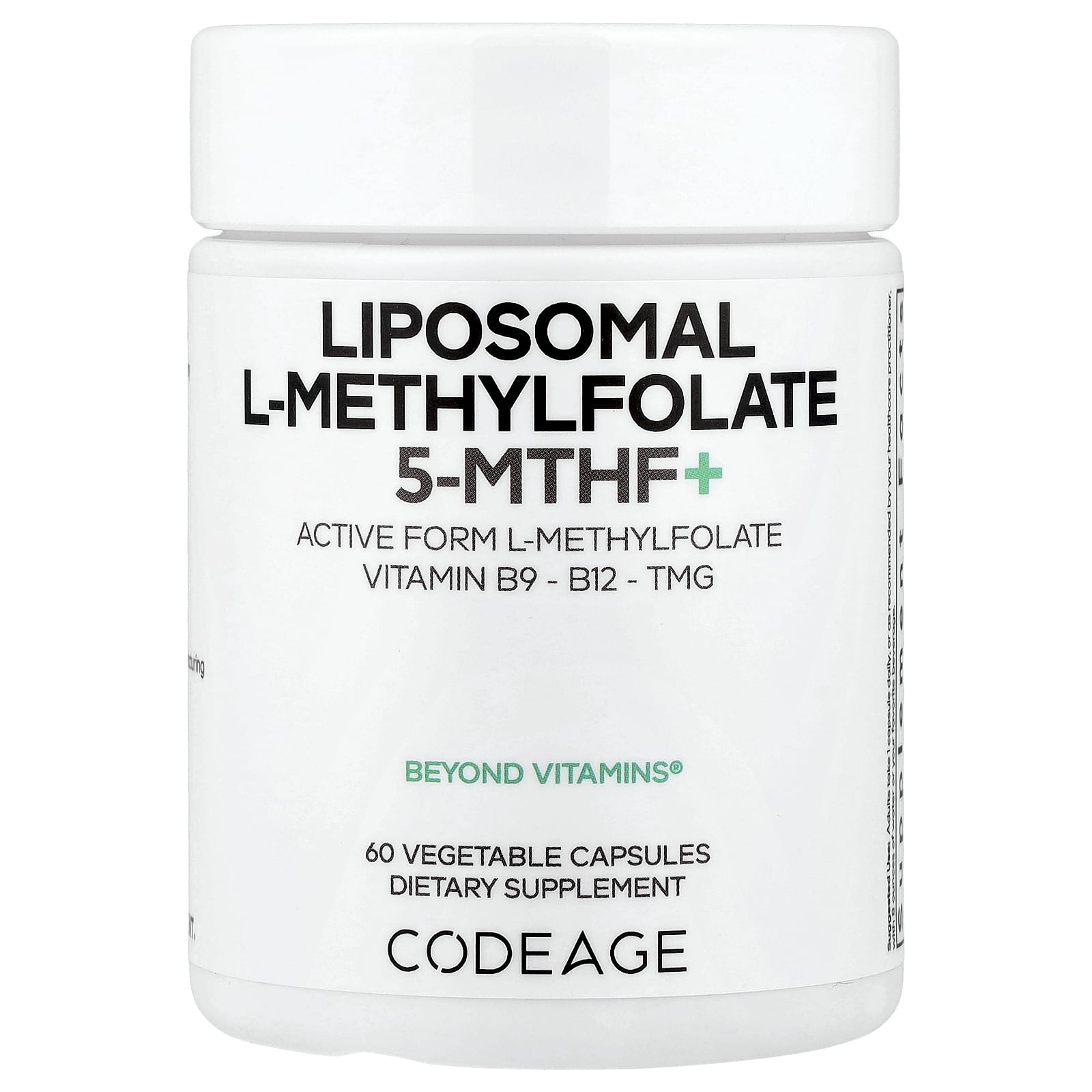 

Codeage, Liposomal L-Methylfolate 5-MTHF+, 60 Veggie Capsules