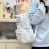 Schoolbag Korean Version Cute Kitten Kaomoji Backpack Bag Women's Fashion Simple Student Commuting Versatile Large Capacity Tote Bag