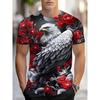 T-shirt Estiva da Uomo Girocollo Stampata in 3D Moda Versatile Traspirante Tendenza Casual