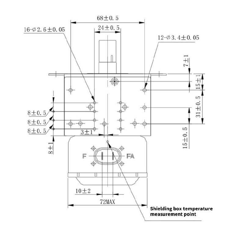 Magnetron do kuchenki mikrofalowej Wygodny montaż Magnetron do kuchenki mikrofalowej 2M217J Lampa do kuchenki mikrofalowej Metalowa tekstura do kuchenki mikrofalowej