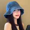 Sunshade Retro Fisherman Hat Lightweight Sun Protection Basin Cap Soft Denim Bucket Hats  Women
