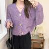 Vintage soft waxy knitted cardigan top women's spring new loose design color dot sweater jacket