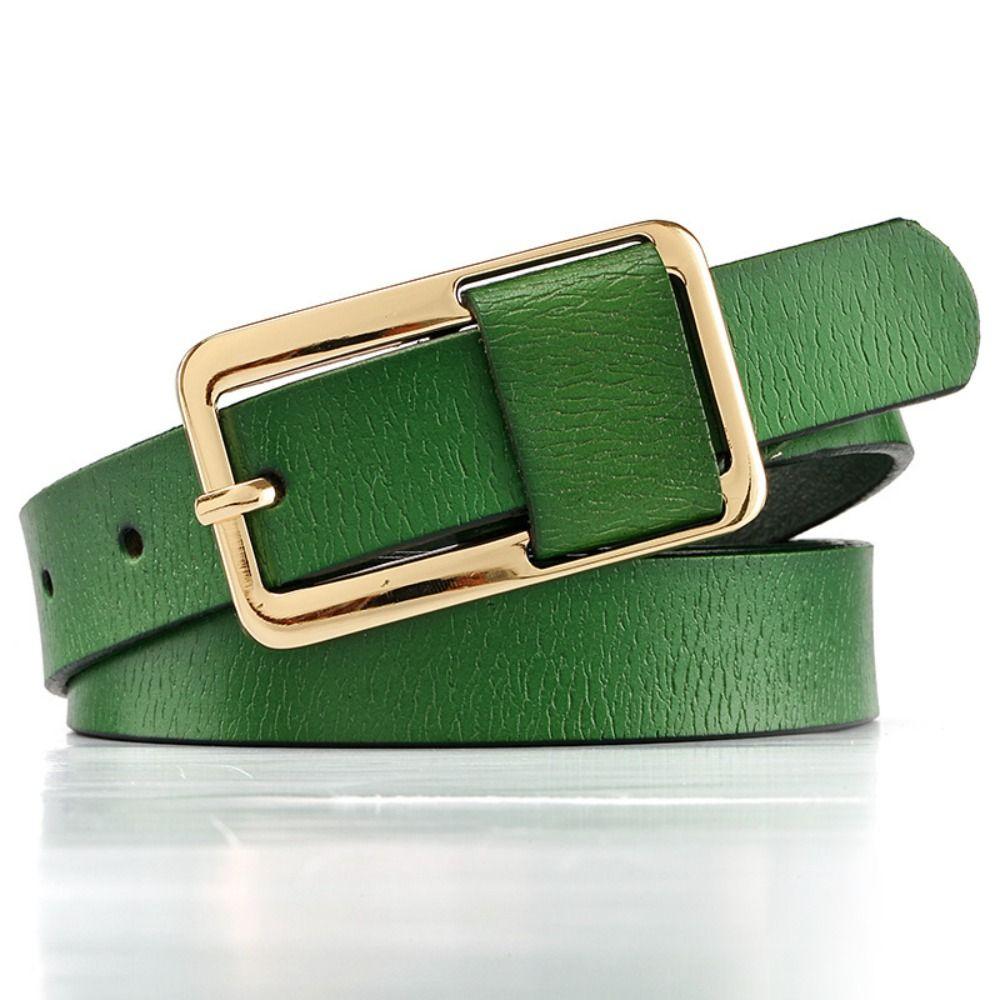 Metal Buckle Pin Buckle Belt Versatile Thin Leather Belt Fashion Genuine Leather Belt For Women