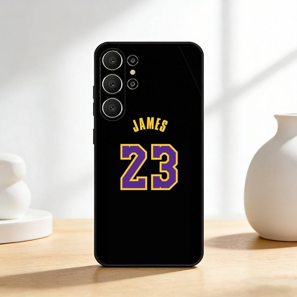 L-Lebron James 23 Phone Case For Samsung S26,S25,24,23,22,30,21,10,9,Ultra,Plus,Lite,Black Soft Case