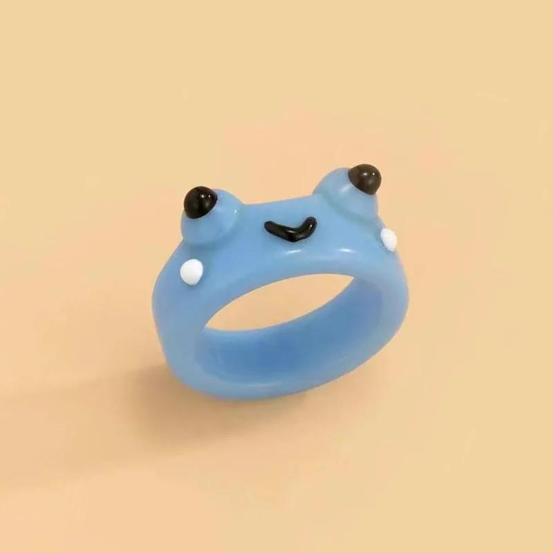 Cute Smile Frog Rings For Women Girls Funny Personality Wholesale Cartoon Animal Chicken Frog Ring Fashion Jewelry Gifts