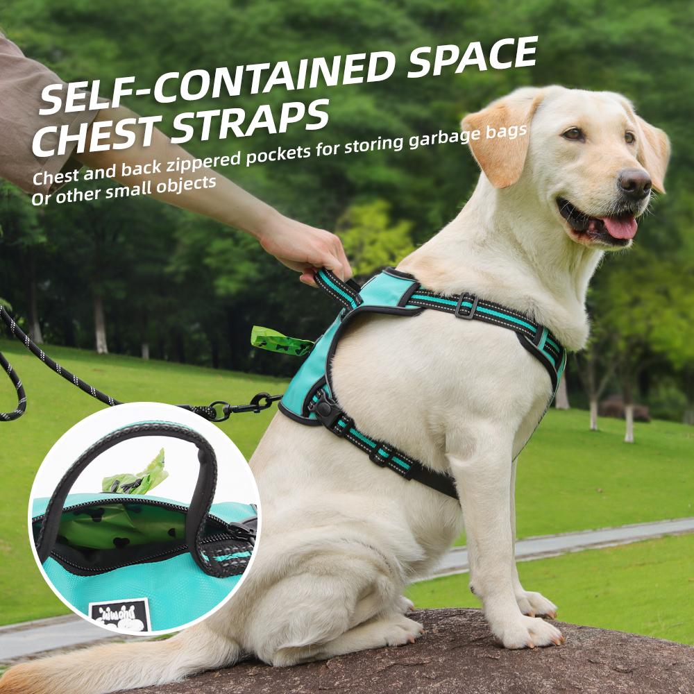 Double layer explosion-proof pet dog chest strap, anti escape dog strap, reflective vest, medium and large dog chest strap