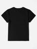 Silly Cat Print T-Shirt for Women Casual Style with Round Neck Cartoon Pattern Knitted Polyester Fabric for Summer And Spring