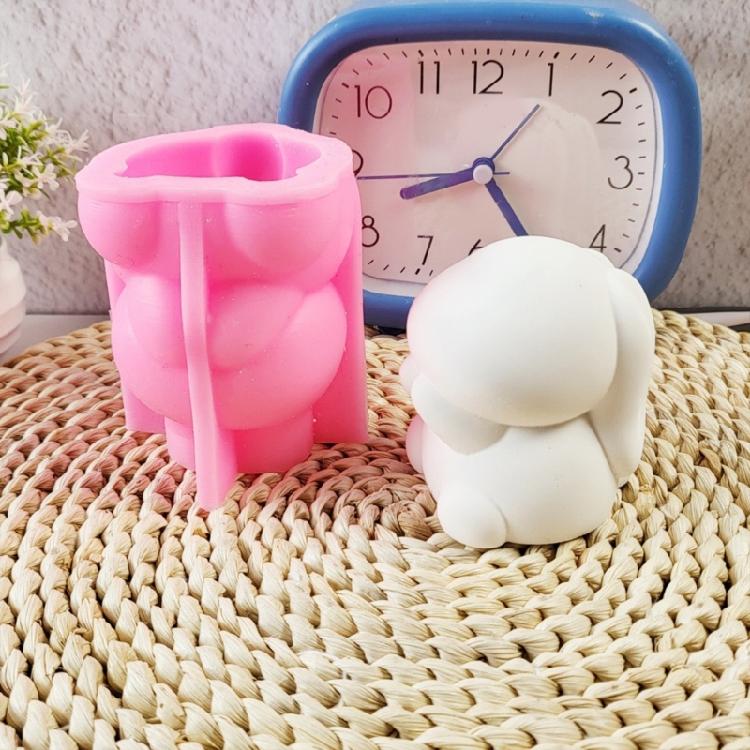 Silicone Molds 3D Rabbits Candle Molds Epoxy Resin Molds Castings Molds Ornament Plasters Molds Candle Making Molds