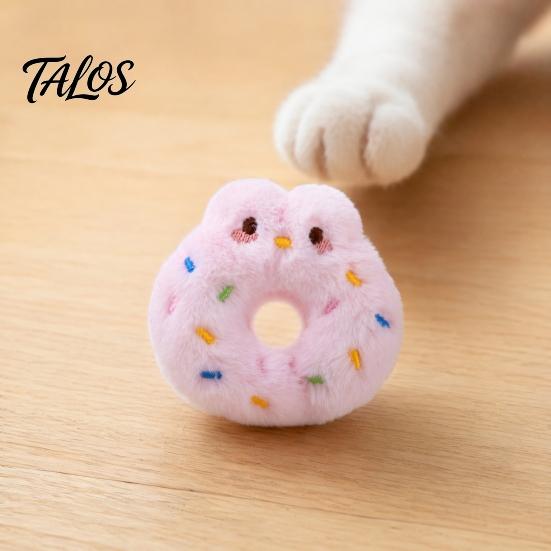Catnip Cat Toy Donut Shape Toy, with Natural And Rattle Paper, PP Cotton Filling Stimulating Teaser Chew Bite Anxiety Relief Pet for Cats Teeth