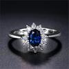 Princess Diana Rings For Bridal Women Blue Crystal Promise Wedding Engagement Ring For Female Marriage Gift Fashion Jewelry R076