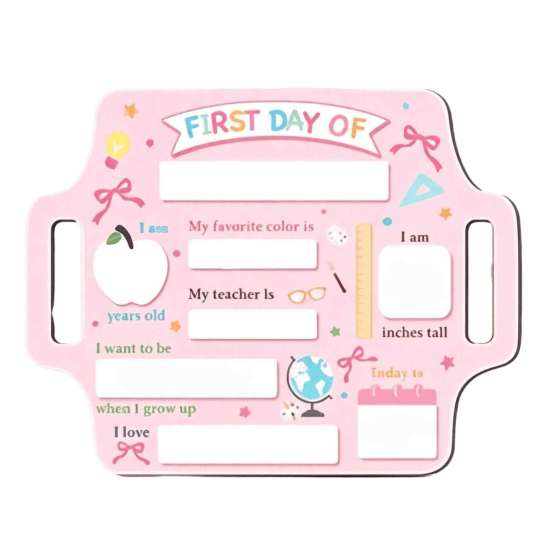 Kids Study Planner First and Last Day of School Board Sign for Kids, Reusable Wooden Cute Desktop Decor Chalkboard Sign, Writing Daily Notes Schedules