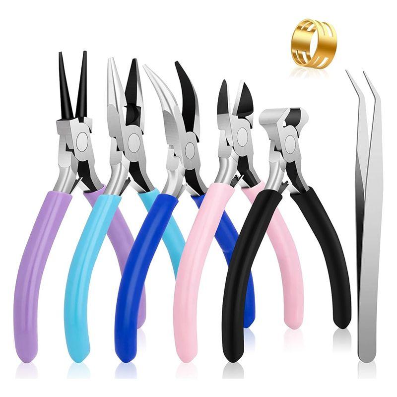 A95D-5 Packs Jewelry Pliers Tool Set For Jewelry Making. Essential Tools Kit For Wire Wrapping, Jewelry Repair And Crafts