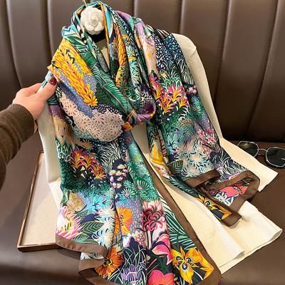 Écharpe élégante et polyvalente pour femme, châle tendance à double usage, protection solaire pour printemps et été, automne et hiver