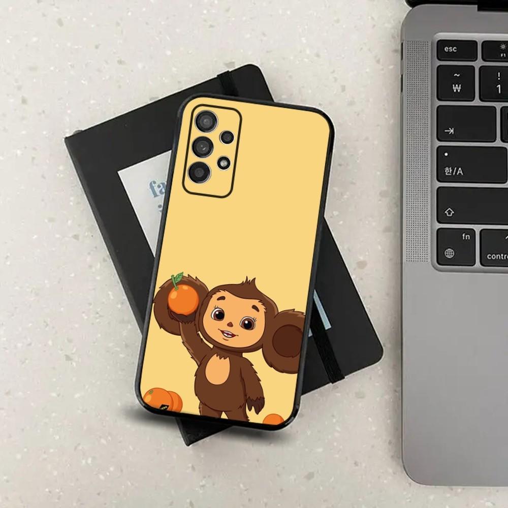 C-Cheburashka Phone Case For Samsung S24,S21,S22,S23,S30,Ultra,S20,Plus,Fe,Lite,Note,10,9,5G Black Soft Cover