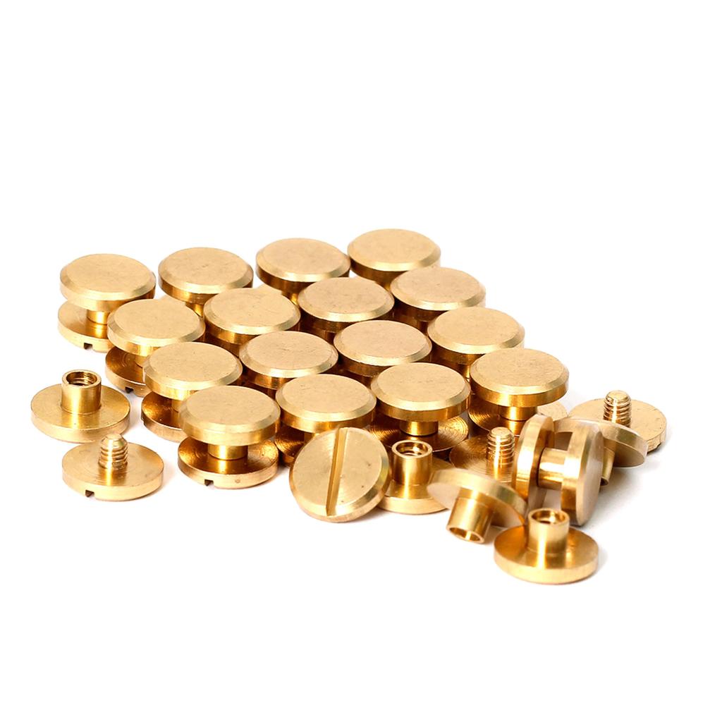 Chicago Brass Screw Set for Bottom Handmade Screws, 20-Pack, 10x4x3mm, Conchos, Bags, Belts, Studs, Rivets, Studs, Parts, Leathercraft, DIY, Parts.