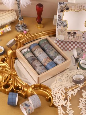 12rolls/Box Vintage Beauty Washi Tape Adhesive Paper Tape For Creative Journaling Scrapbooking And Decor Scrapbooking Washi Tap