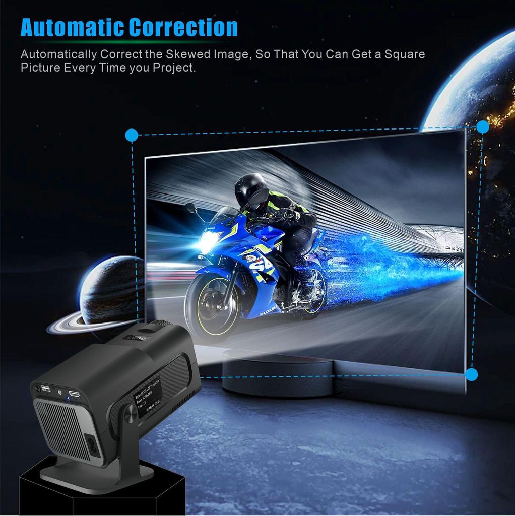 HY320 Mini Projector: 720P Android 11 HD Portable Home Theater with WiFi
