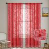 1pc Romantic Lace Sheer Curtain Flower Lace Window Curtains for Living Room Bedroom Home Window Screening Rod Pocket