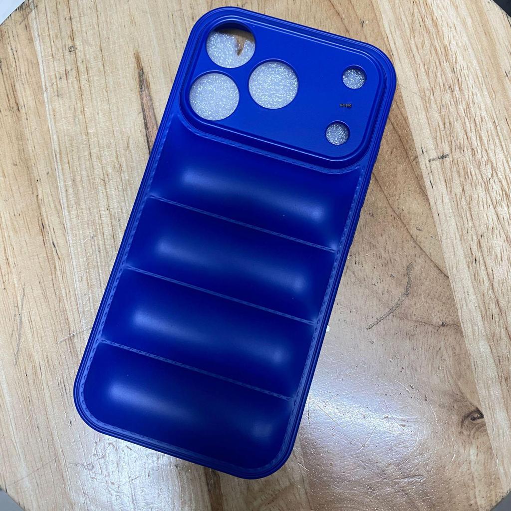2023 New Down Jacket for iPhone 15 Case, 14PROMAX, 13 Back Airbag, Anti-Fall, Contrast Color Lens