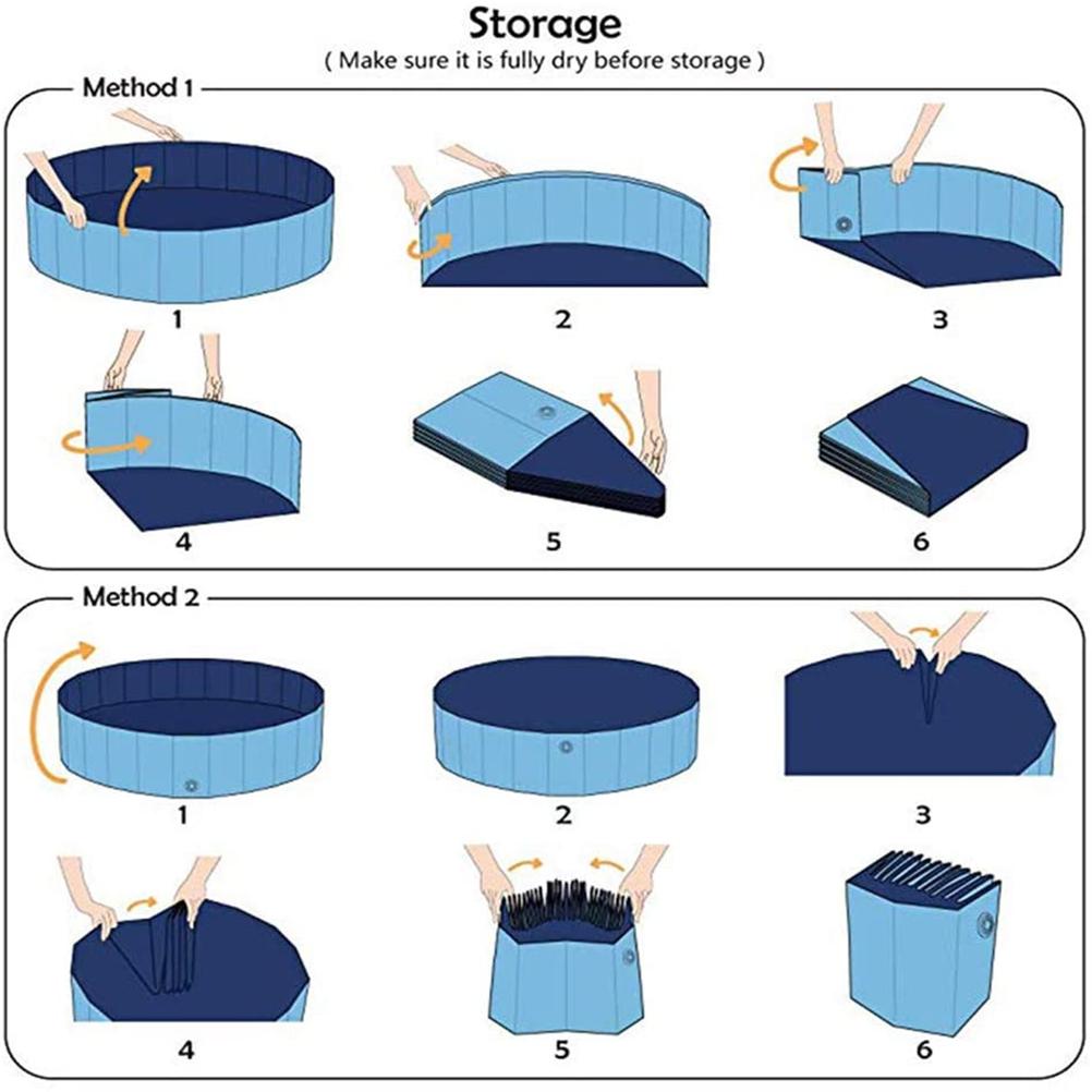 Foldable Pet Pool for Dogs & Cats 80x30cm Bathing Tub Swimming Pool Sandbox